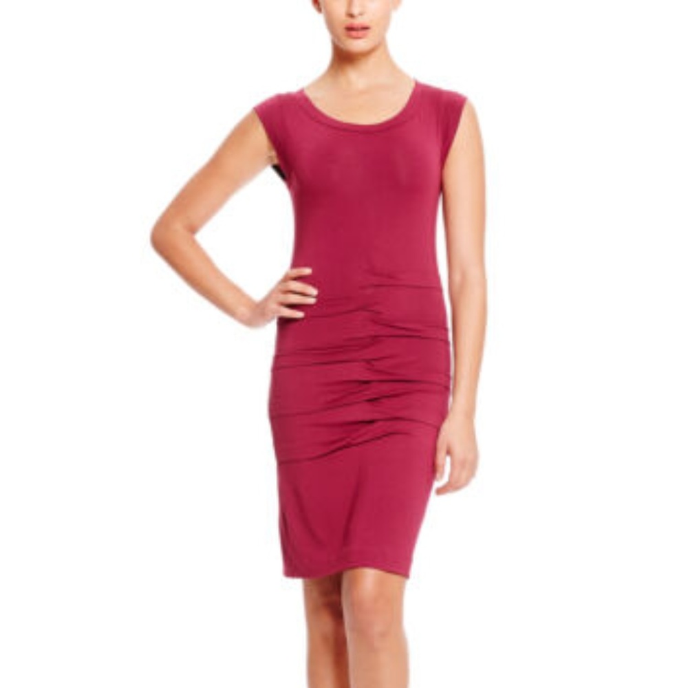 Nicole Miller Artelier Plum Pleated Cocktail Dress